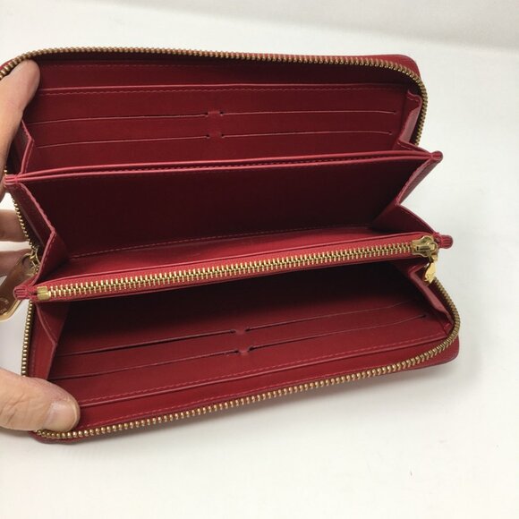 Louis Vuitton Authentic Zippy Wallet Vernis Red Patent Leather with Dust Bag - Picture 6 of 16